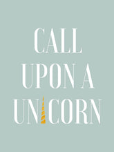 Load image into Gallery viewer, Unicorn Print for Nursery in Blue