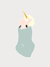 Load image into Gallery viewer, Unicorn Print for Nursery in Blue