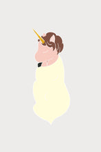 Load image into Gallery viewer, Unicorn Greeting Card in Yellow Blanket