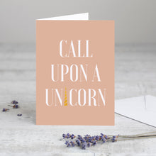 Load image into Gallery viewer, Unicorn Greeting Card in Coral