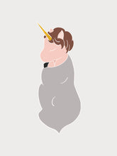 Load image into Gallery viewer, Unicorn Print for Nursery in Grey