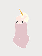 Load image into Gallery viewer, Unicorn Greeting Card in Pink Blanket