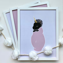 Load image into Gallery viewer, Baby Unicorn Print for Nursery in Pink