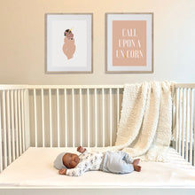 Load image into Gallery viewer, Framed Unicorn Prints for Nursery in Coral