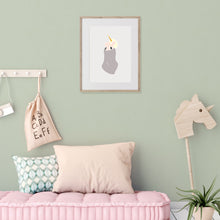 Load image into Gallery viewer, Framed Unicorn Print for Nursery in Grey