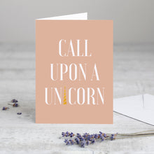 Load image into Gallery viewer, Unicorn Greeting Card in Coral

